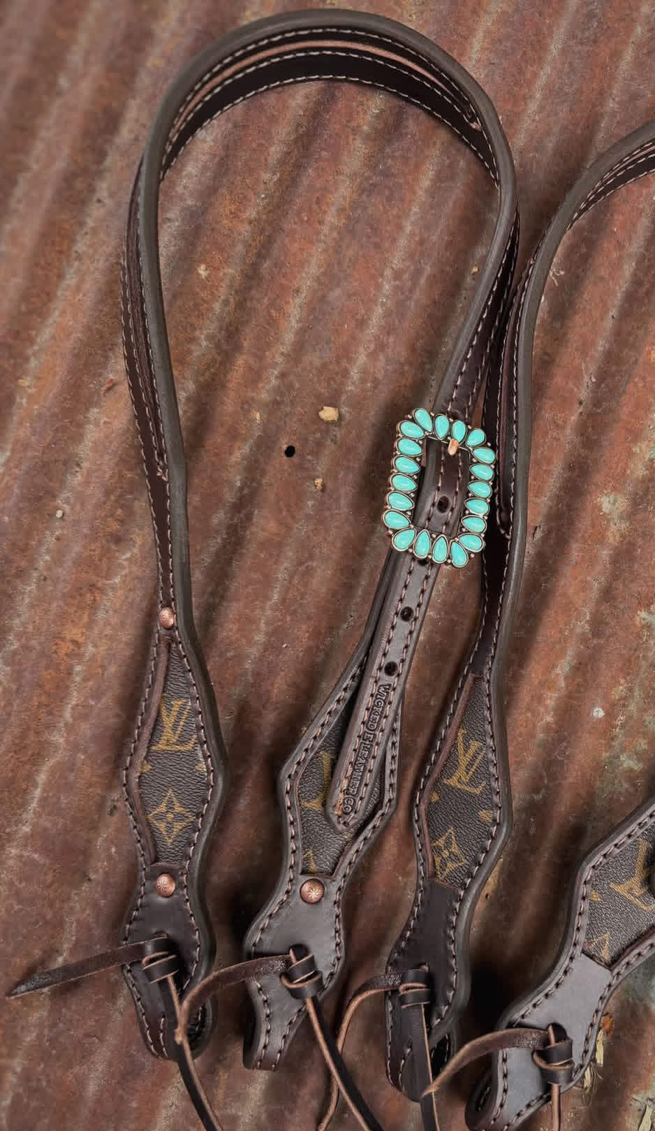 “Pre orders” Designer Split ear headstall w/ turquoise buckle