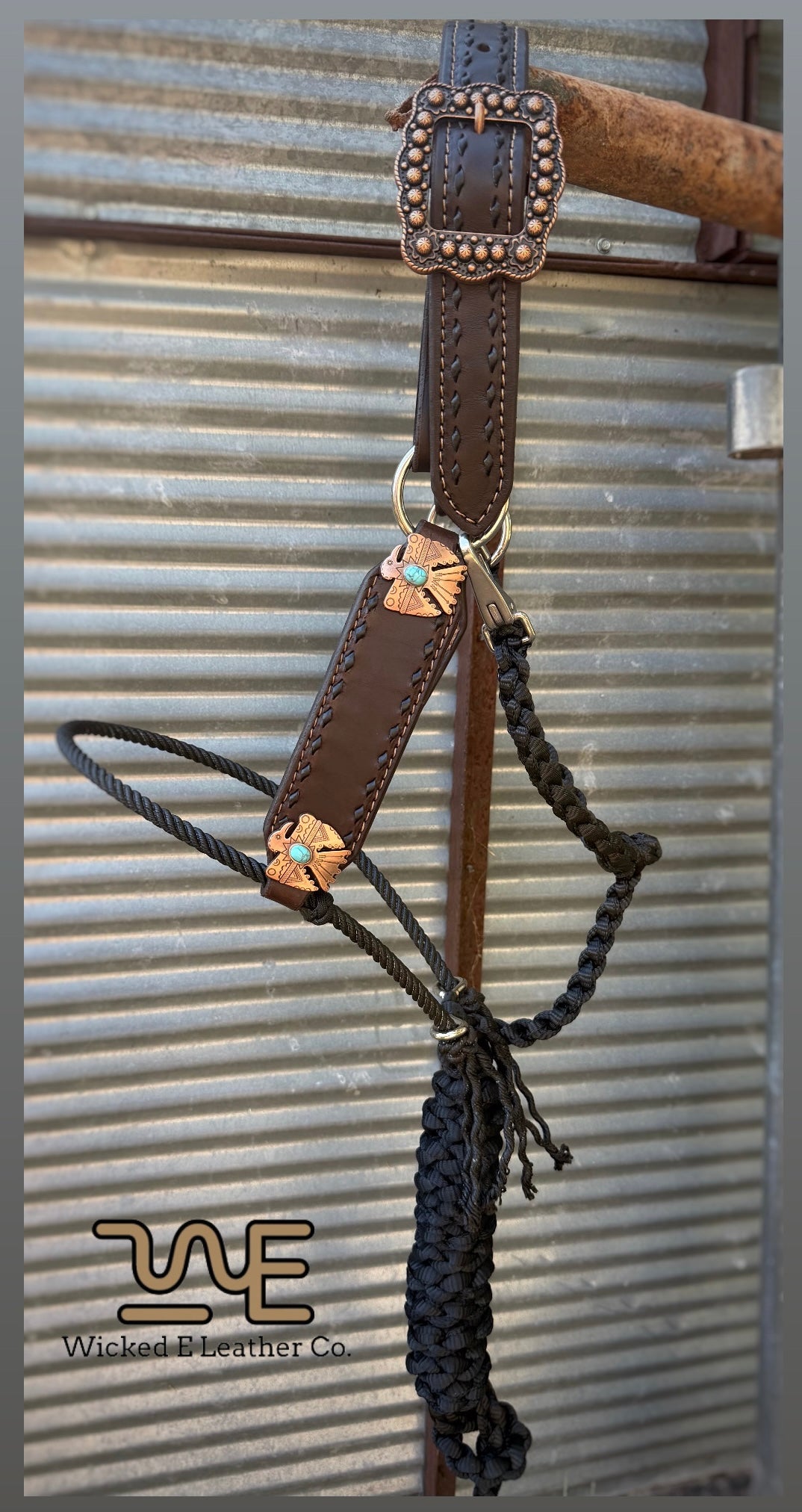 Black Buckstitch with Thunderbird conchos “Ready to ship”