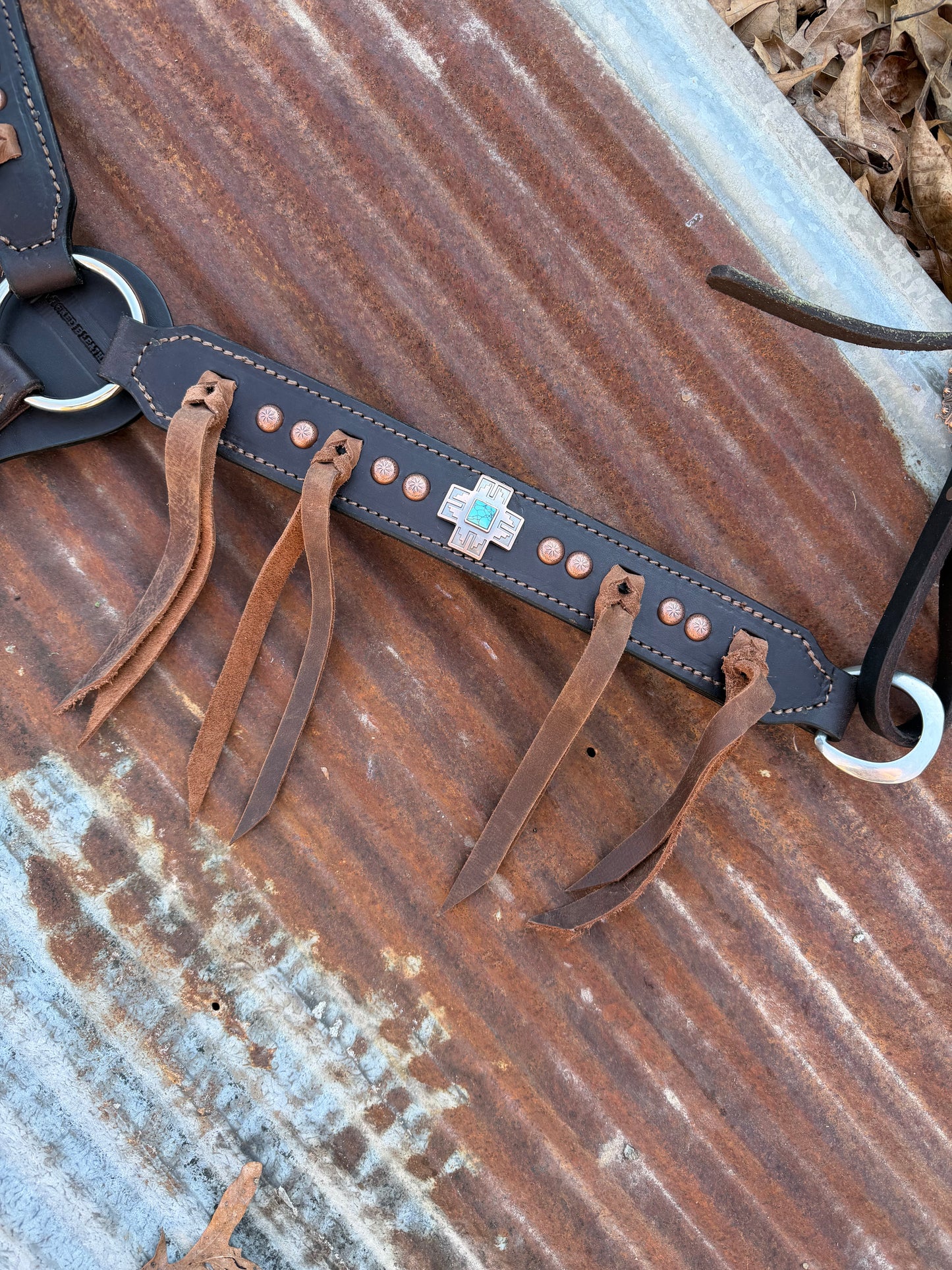 Turquoise Cross Breast Collar