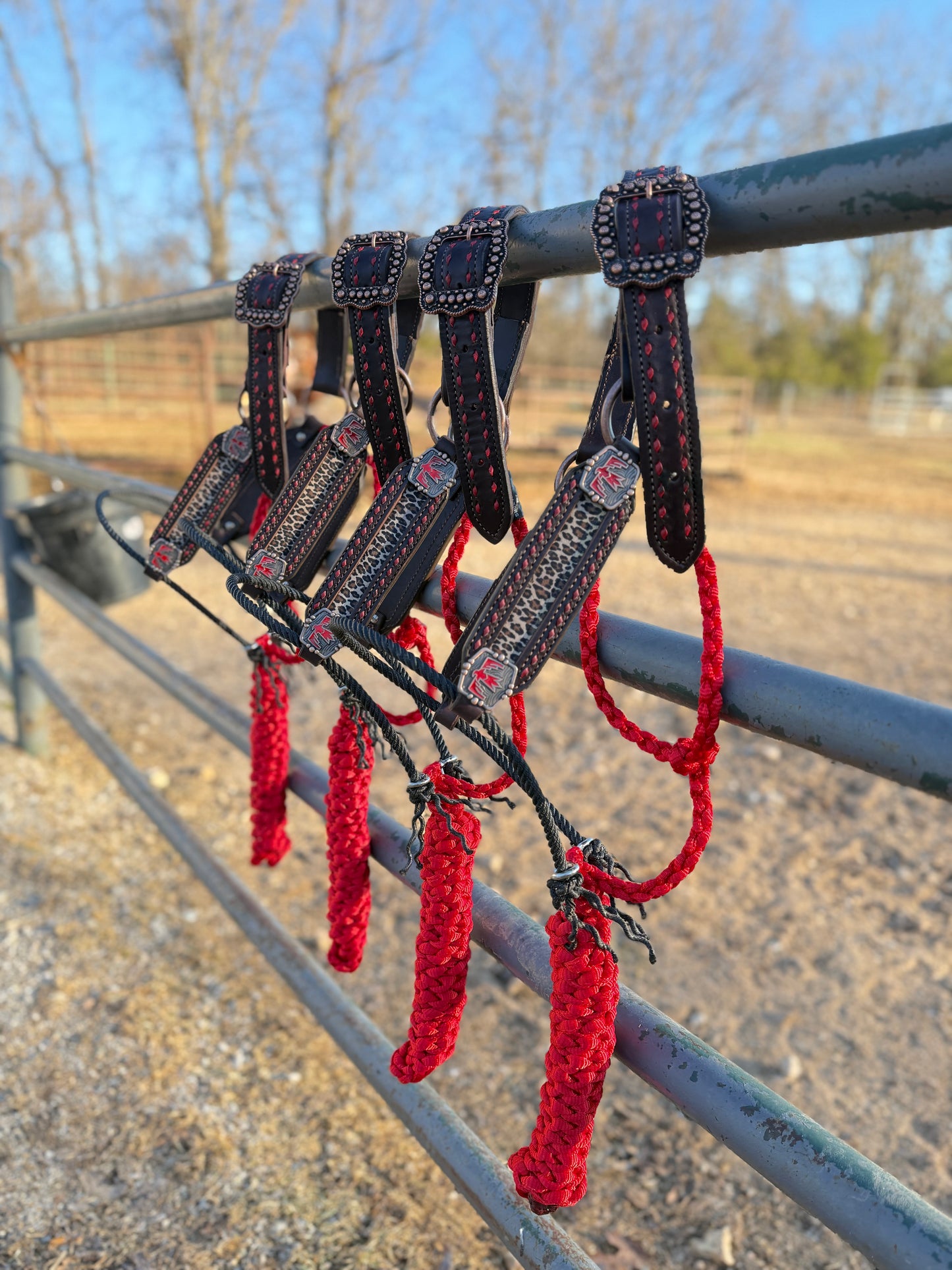 Red thunderbird hybrid halter w/cheetah print