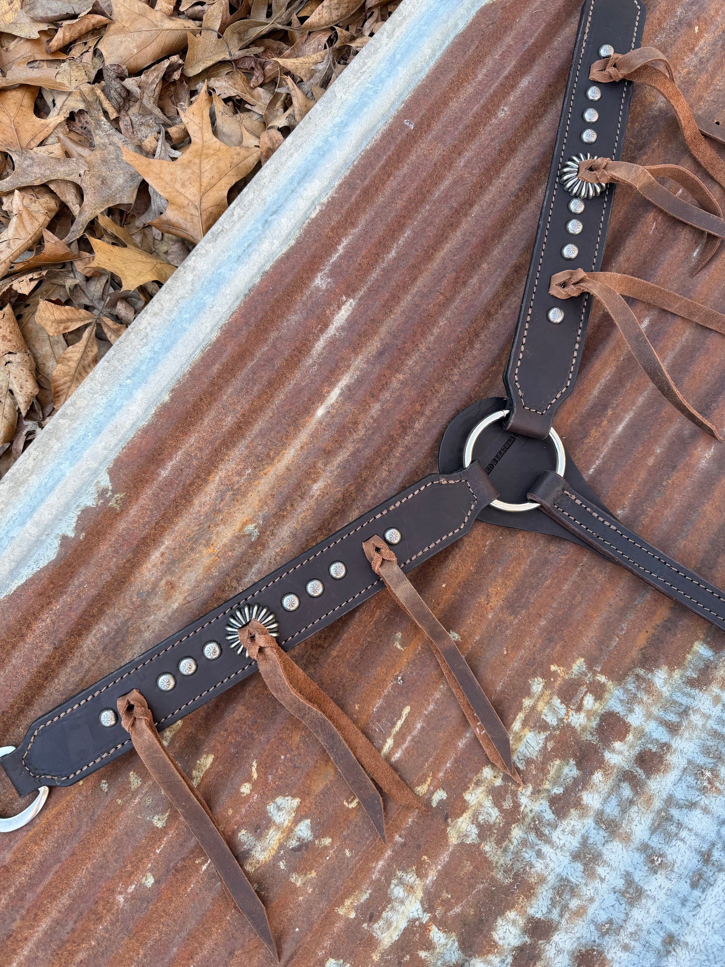 Antique Silver pinwheel Breast Collar