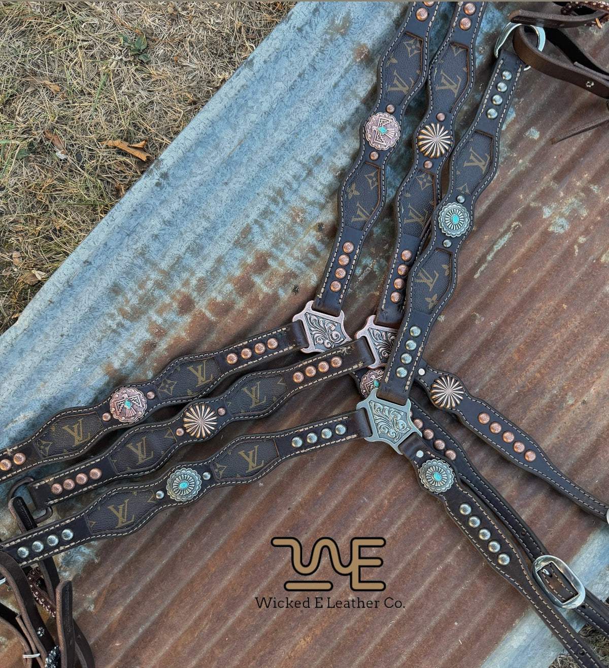 Designer inlay w/Conchos Breast collars “Ready to ship”