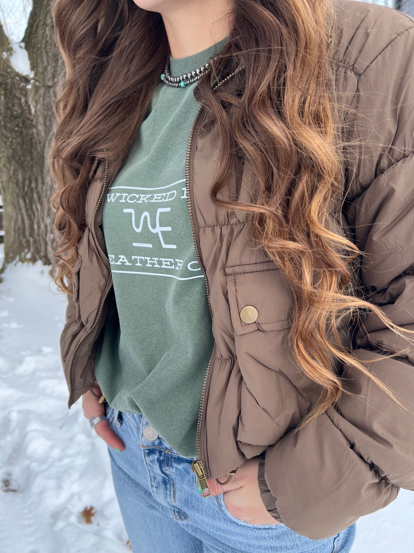 Moss Green Brand Tee Shirt