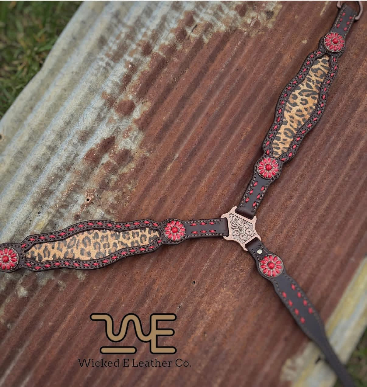 Red Cheetah Breast collar “pre order”