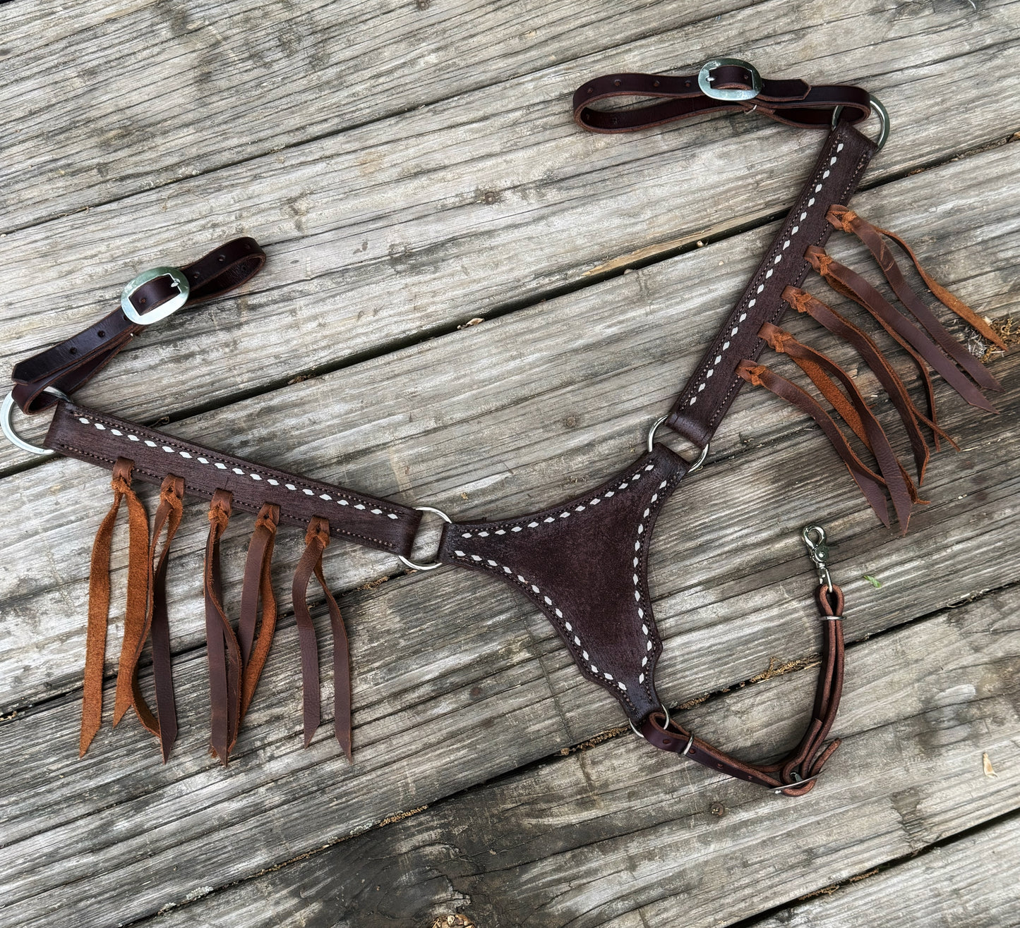 White Buckstitch Dark Longhorn