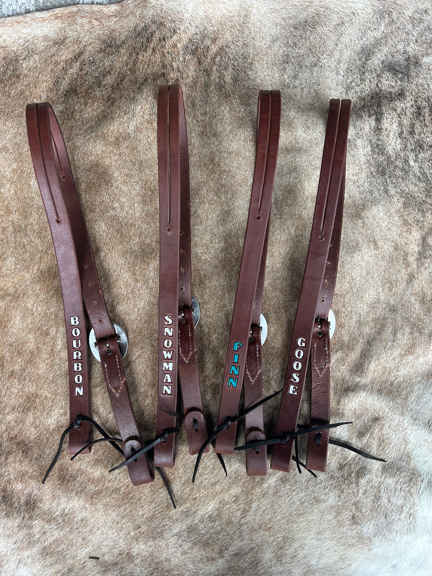 Split ear leather headstalls