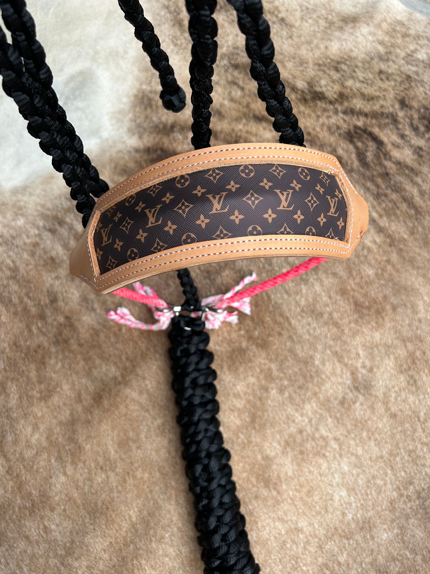 LV leather rope band halter