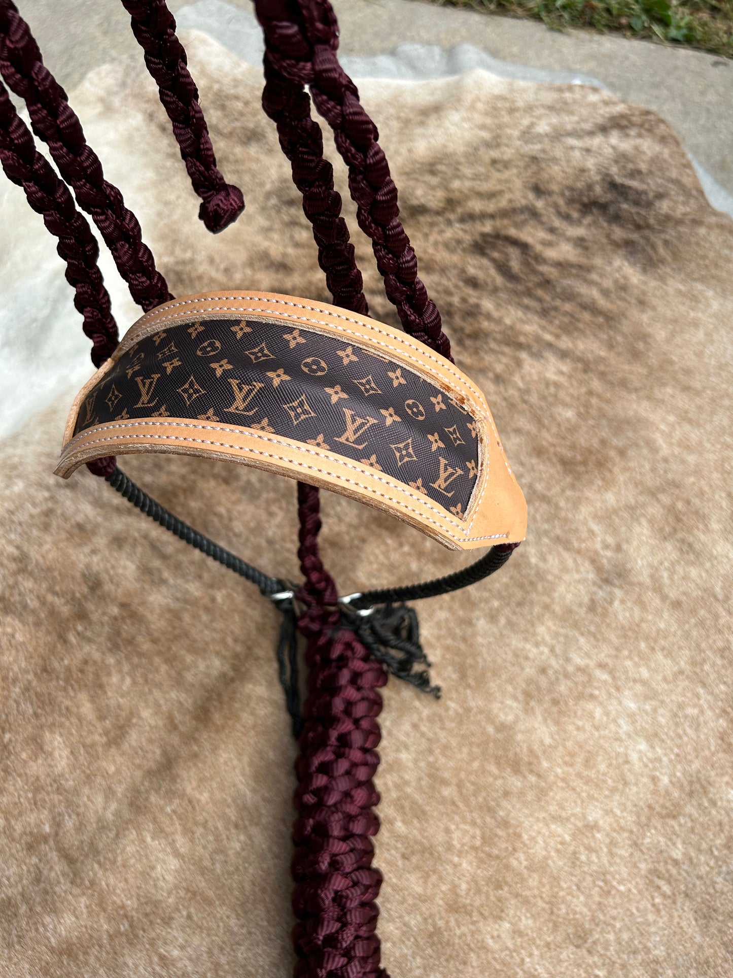 LV leather rope band halter