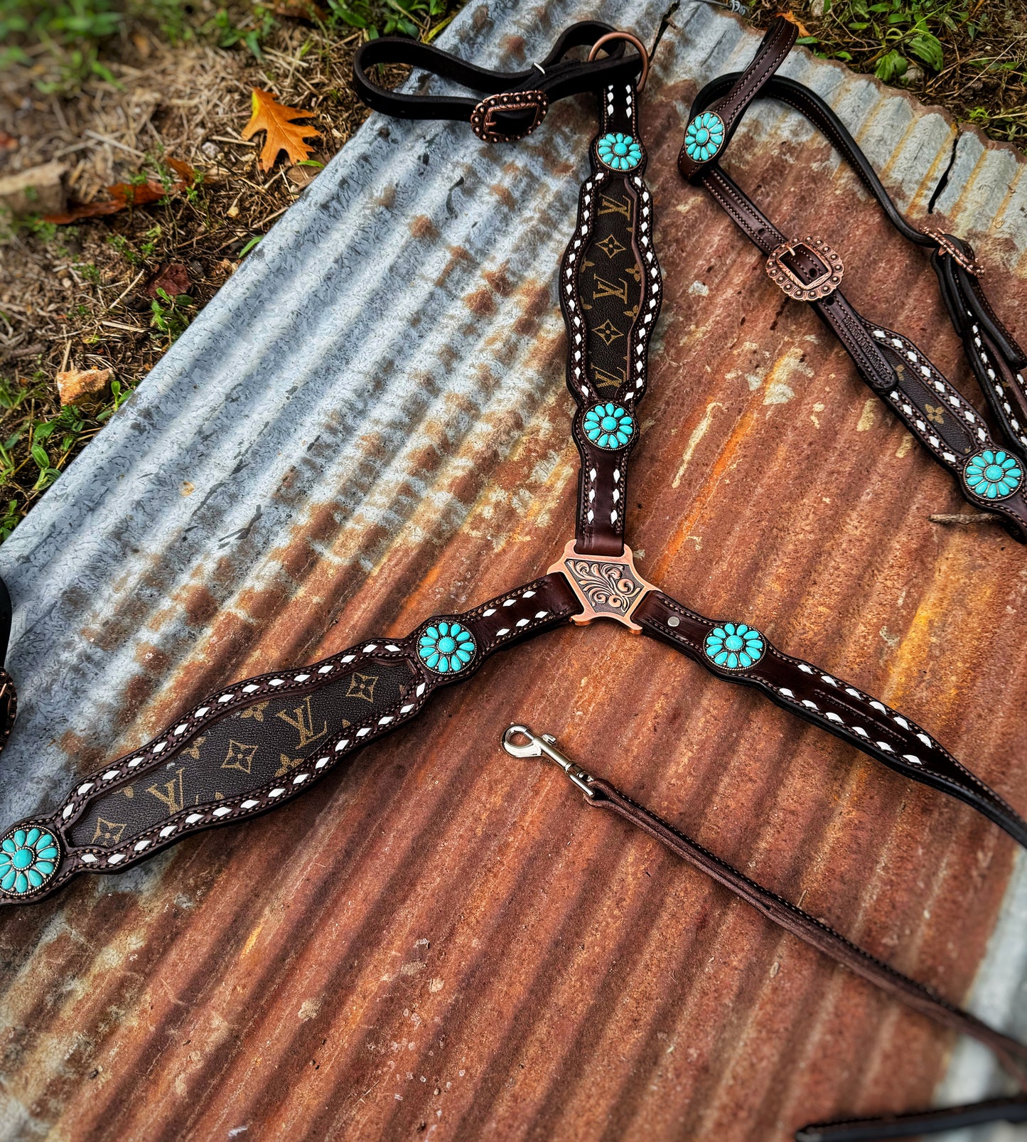 Turquoise Bloom  Breast collar