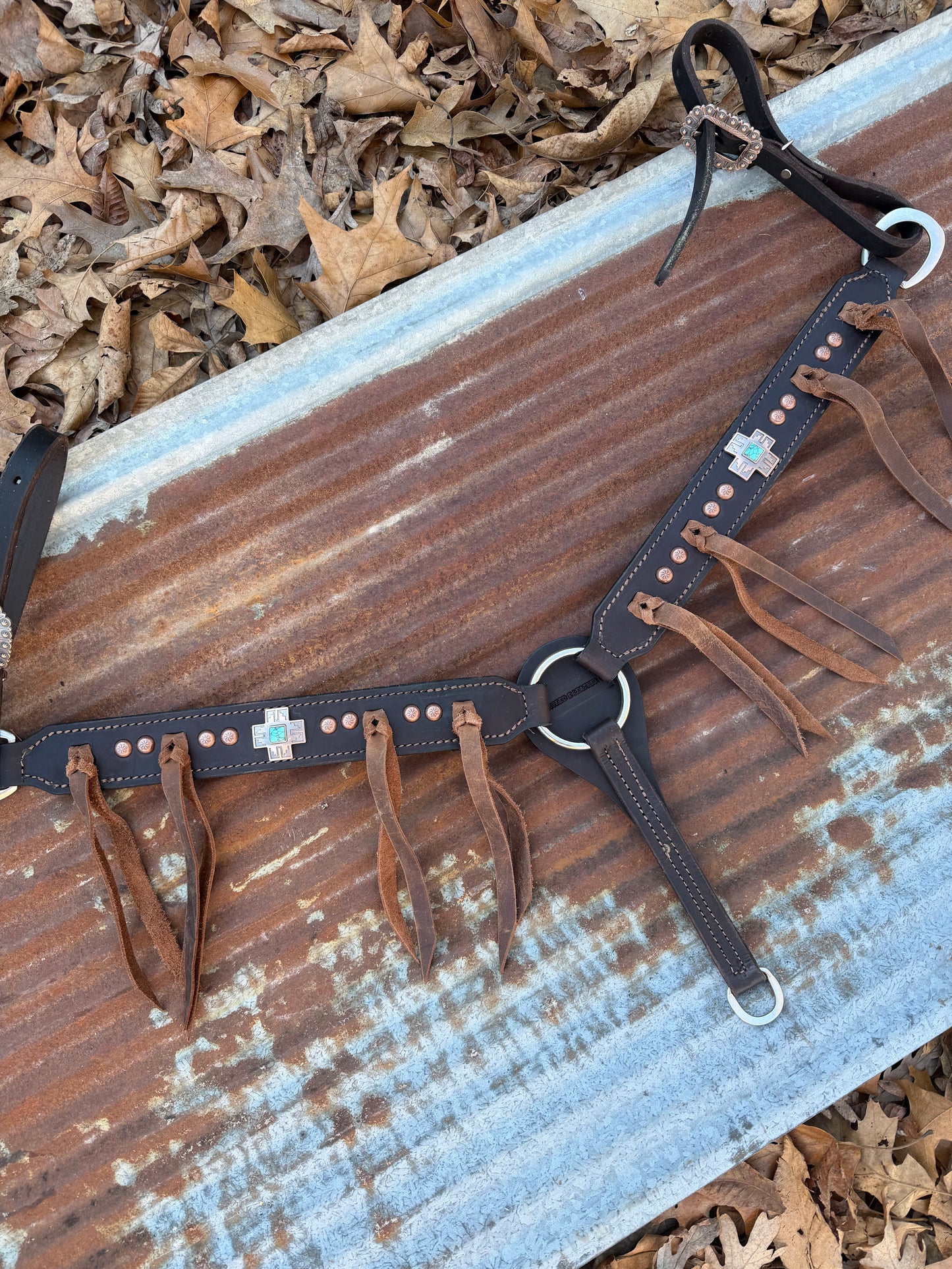 Turquoise Cross Breast Collar