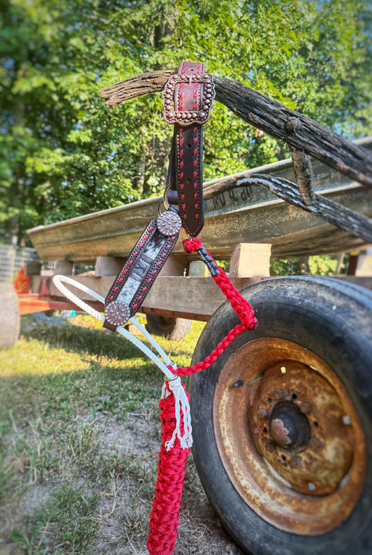 Cowhide designer hybrid halter