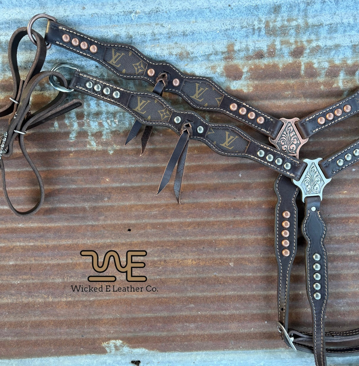 Designer inlay w/Fringe Breast collar “Pick your own hardware”
