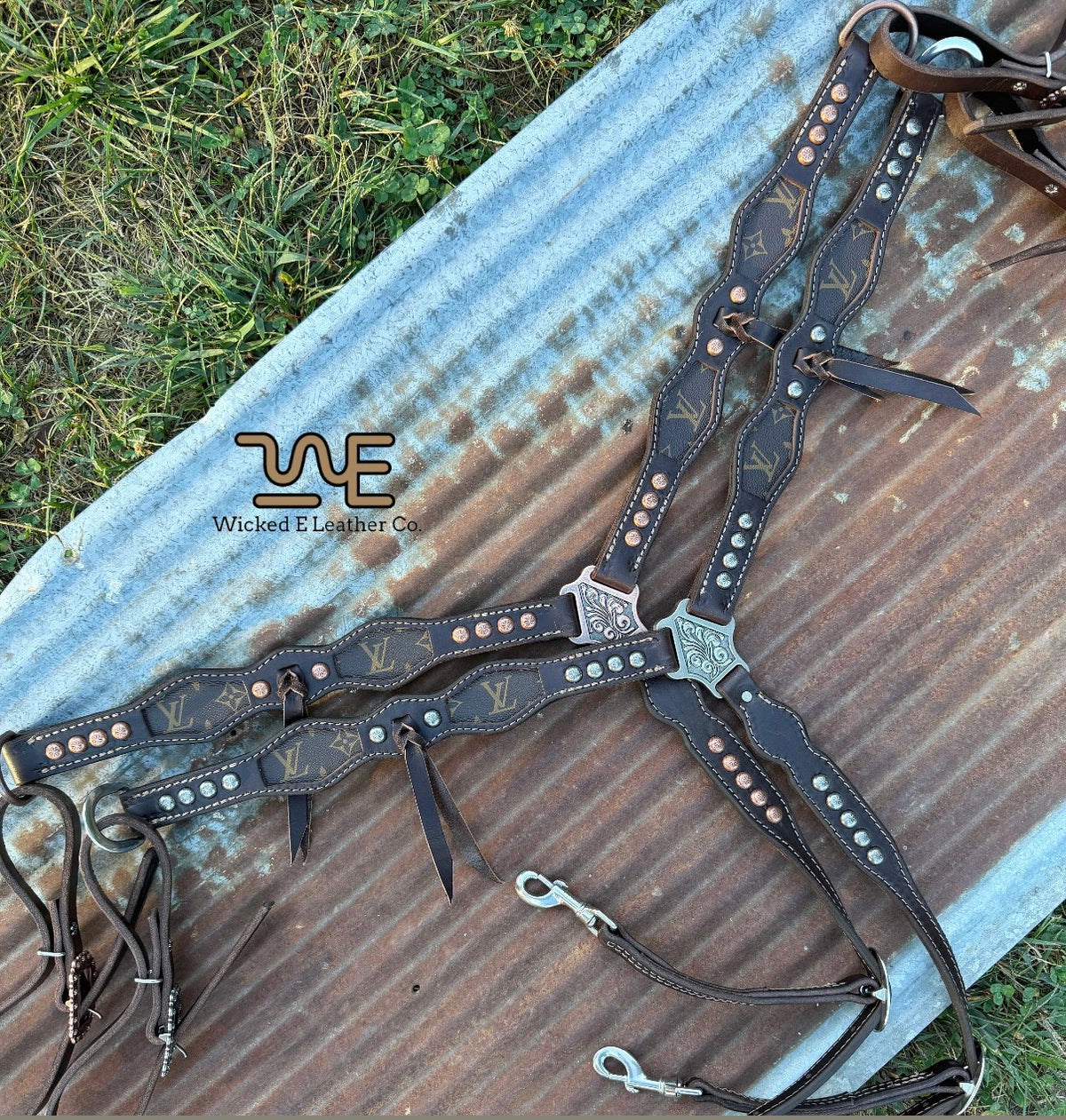 Designer inlay w/Fringe Breast collar “Pick your own hardware”