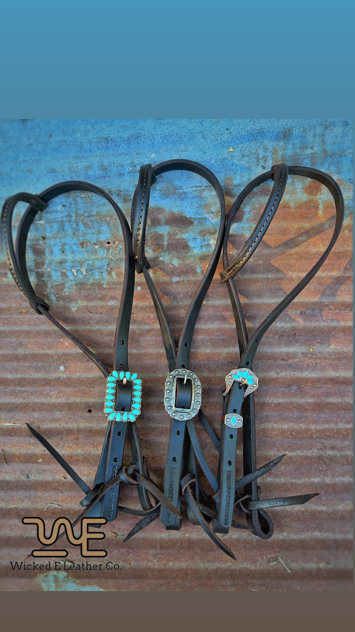 Hot oiled single ear headstall w/fancy buckles