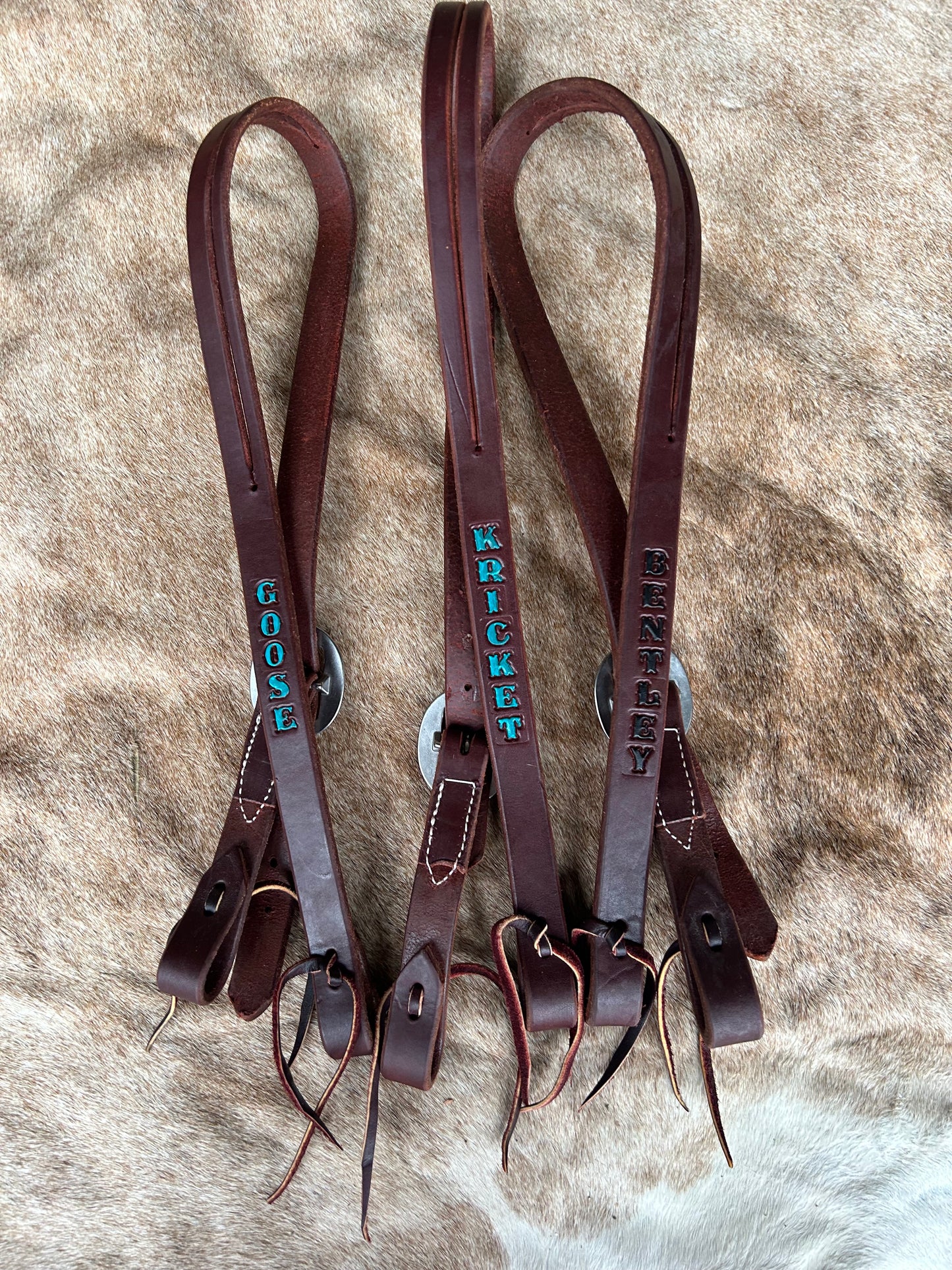 Split ear leather headstalls