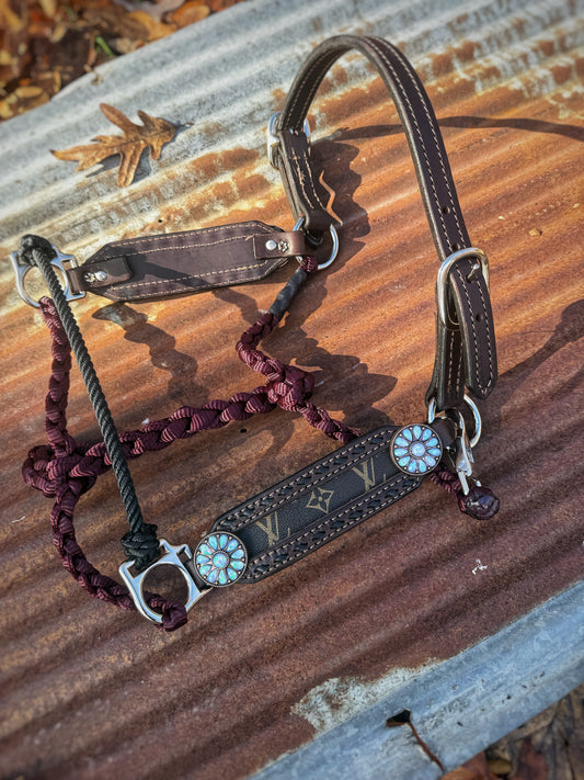 Cowgirl Maroon Lux Working Hybrid Halter “made to order”