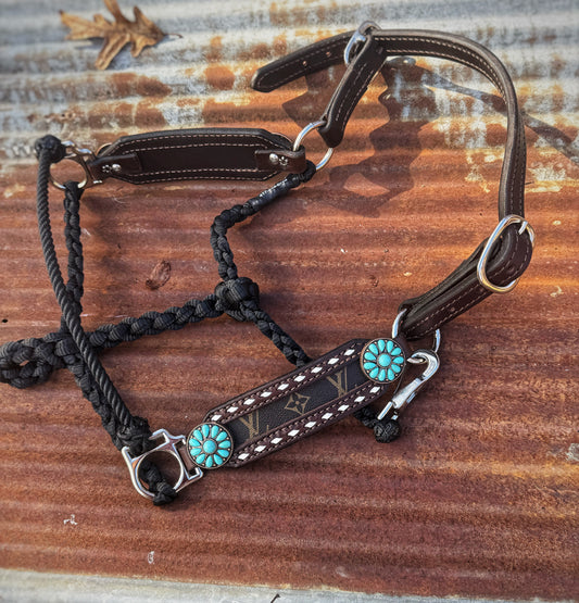 Turquiose Bloom Working Hybrid Halter “made to order”