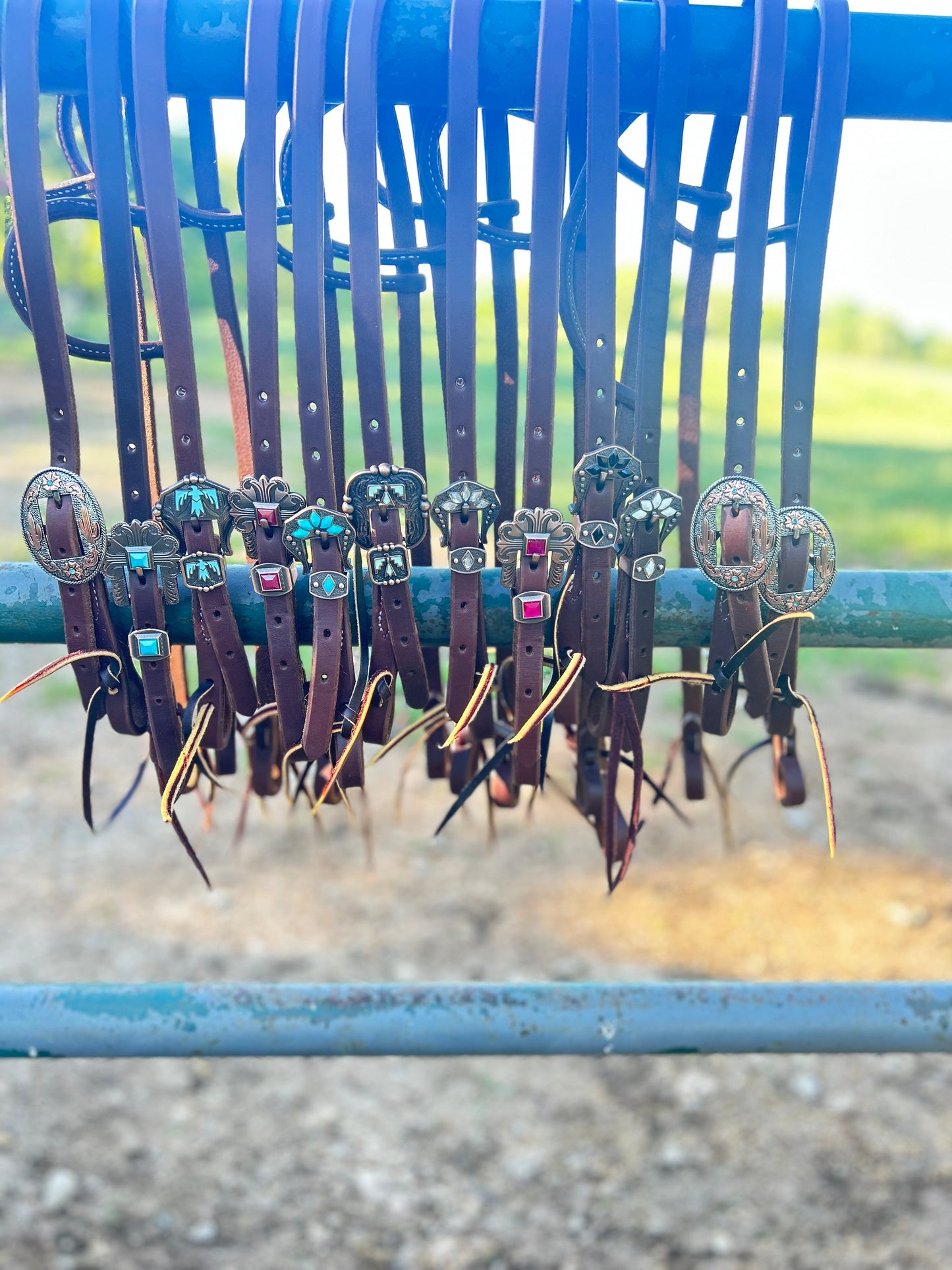 Hot oiled single ear headstall w/fancy buckles